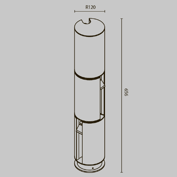 Уличный наземный светильник Cave O468FL-L9B3K