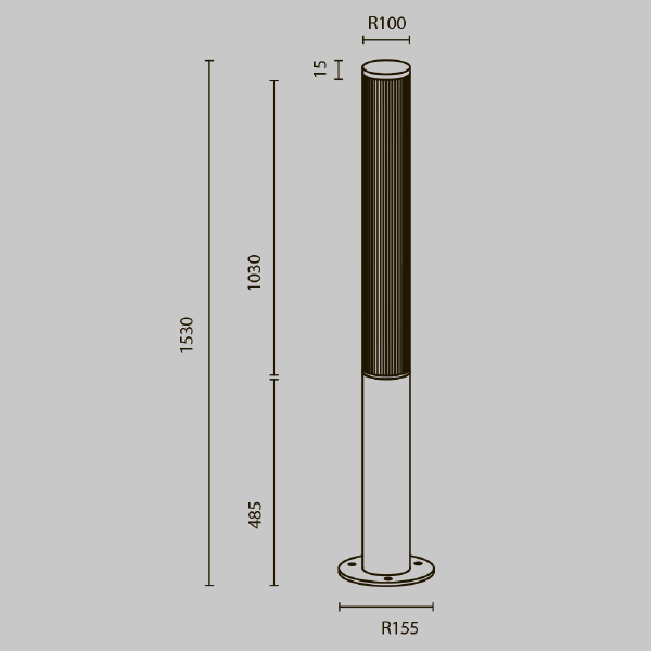 Уличный наземный светильник Ster O467FL-L70B3K