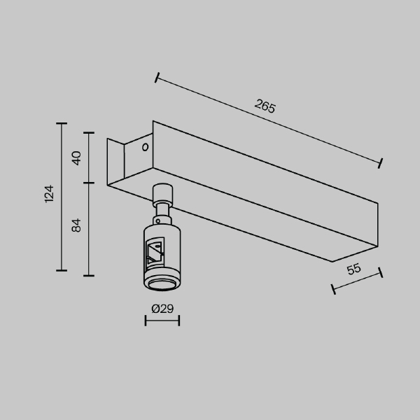 Монтажный элемент Accessories for tracks Flarity TRA156C-BB1-BS