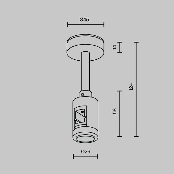 Монтажный элемент Accessories for tracks Flarity TRA156C-S1-B