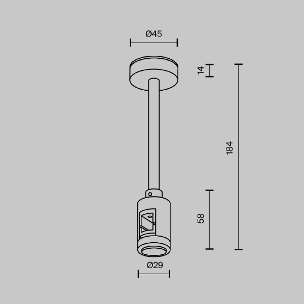 Монтажный элемент Accessories for tracks Flarity TRA156C-SL1-B