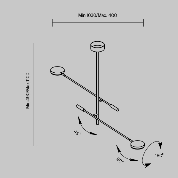 Люстра на штанге Fad MOD070CL-L15W3K1