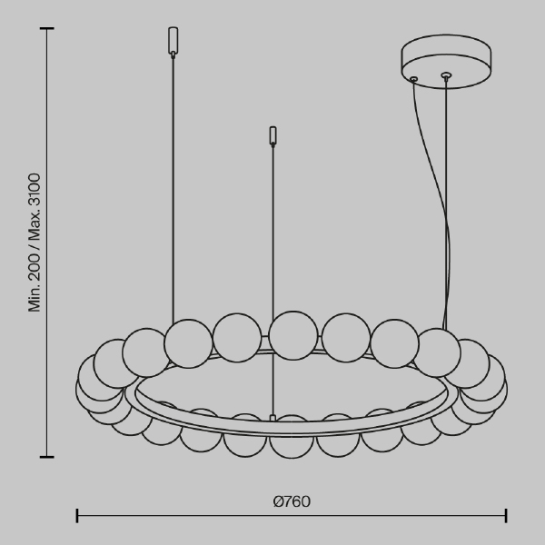 Подвесная люстра Ambre MOD331PL-L42BS3K