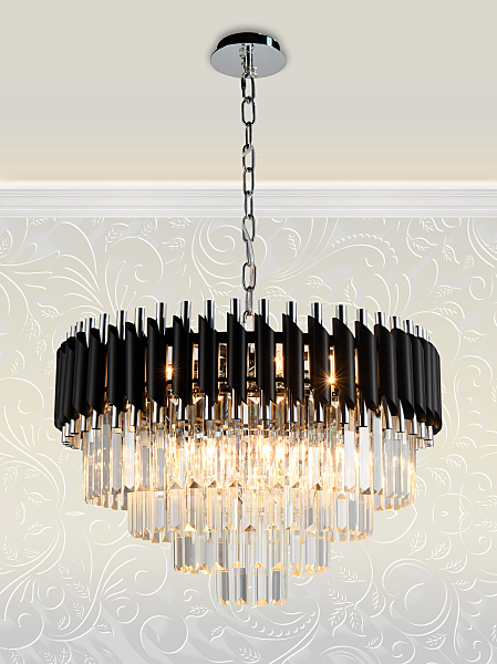 Подвесная люстра Darian DARIAN 76017/10C CHROME BLACK
