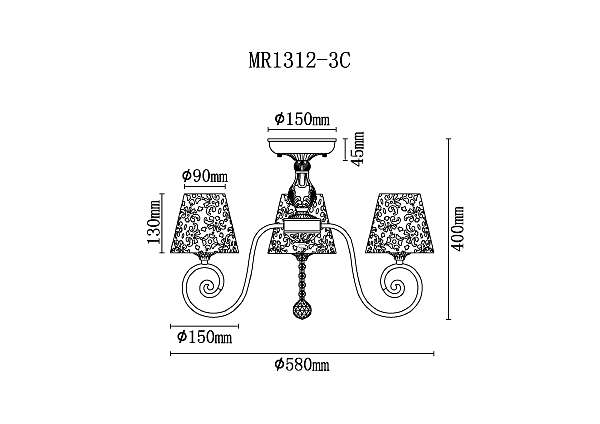Потолочная люстра Luna MR1312-3C