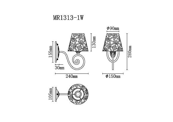 Настенное бра Luna MR1313-1W