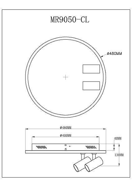 Светильник потолочный Focus MR9050-CL