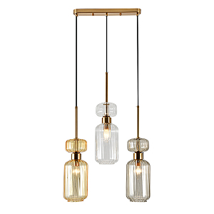 Светильник подвесной Gloss 1141/3S BG/CL/AM