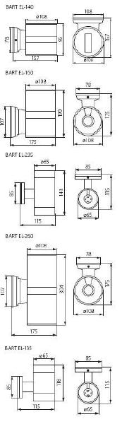 Уличный настенный светильник Bart 7080