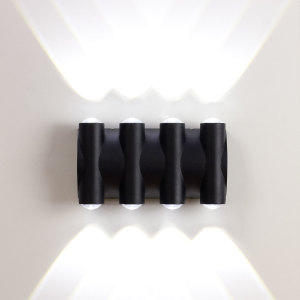 Уличный настенный светильник Am359 AM359-8X1W BK 4000K