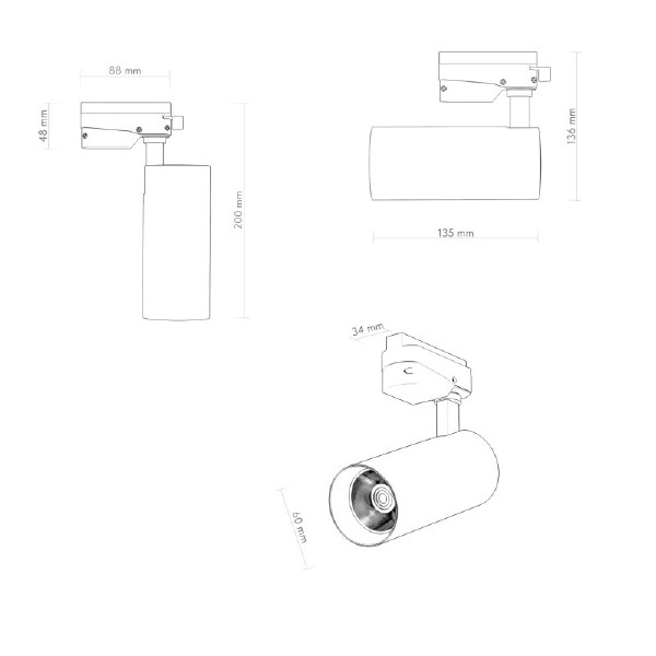 Трековый светильник Solid Koper DK6452-BK