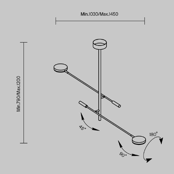 Люстра на штанге Fad MOD070CL-L15B3K1
