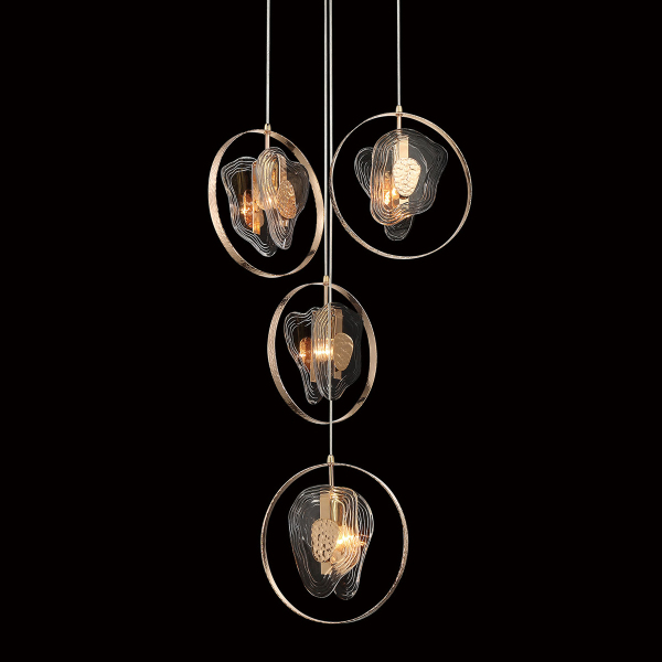 Светильник подвесной P60669 P60669-4 gold/clear