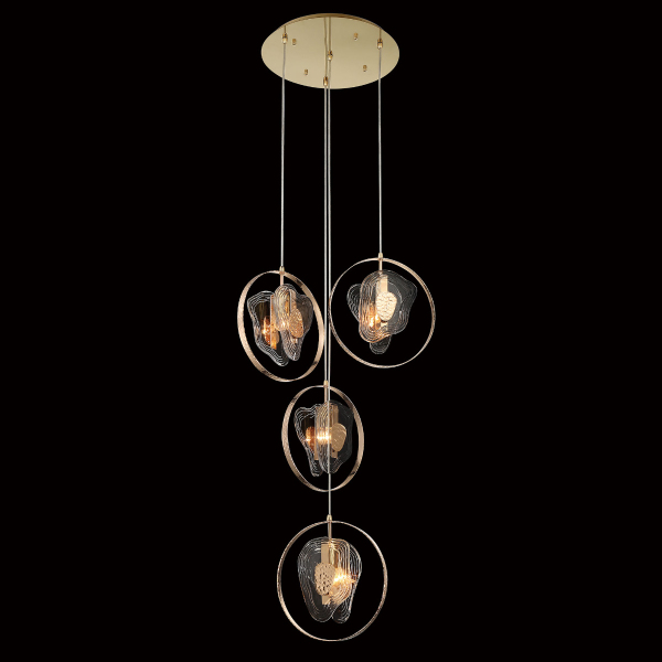 Светильник подвесной P60669 P60669-4 gold/clear