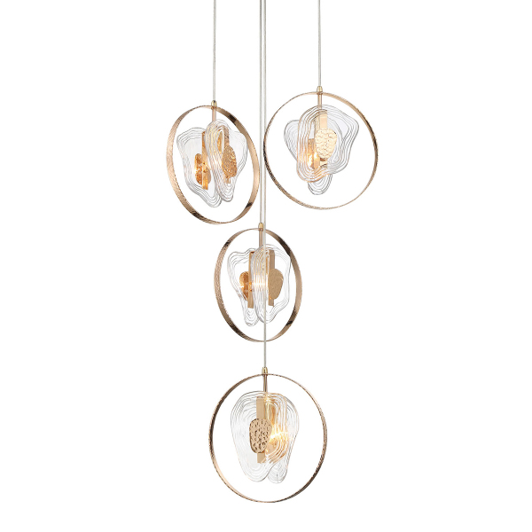 Светильник подвесной P60669 P60669-4 gold/clear