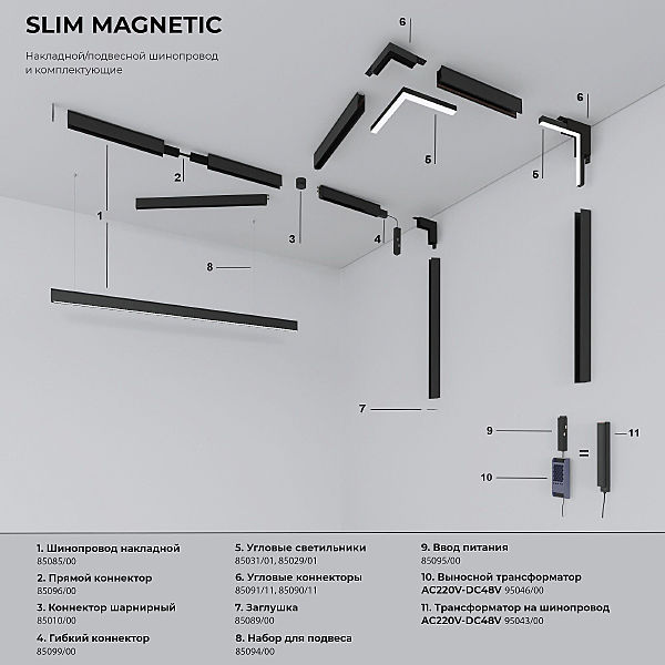 Монтажный элемент Slim Magnetic Slim Magnetic Набор для подвеса (2м) 2 шт 85094/00