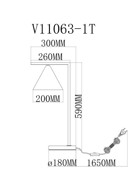 Настольная лампа Omaha V11063-1T