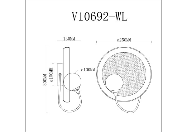 Настенный светильник Cosmi V10692-WL