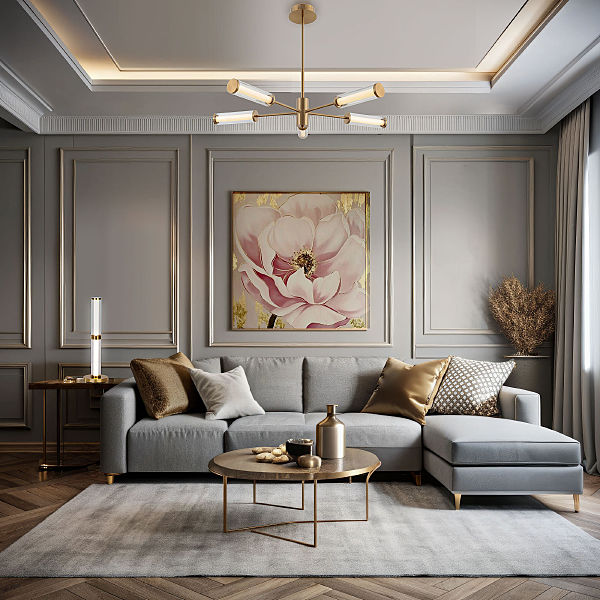 Люстра на штанге Stark 50386/5 LED латунь