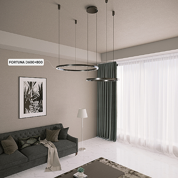 Подвесная люстра Fortuna FORTUNA SP123W LED D600+800 BLACK