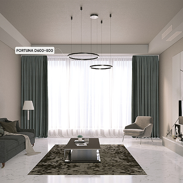 Подвесная люстра Fortuna FORTUNA SP123W LED D600+800 BLACK