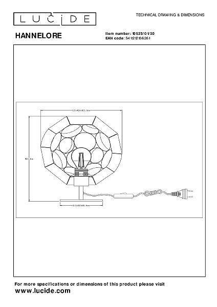 Настольная лампа Hannelore 10523/01/30