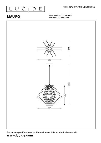 Светильник подвесной Mauro 77489/01/33