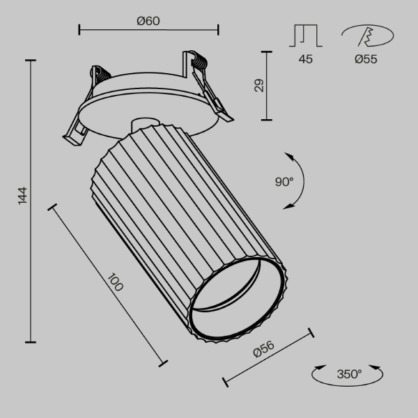 Встраиваемый светильник Calipso C110CL-01-GU10-W