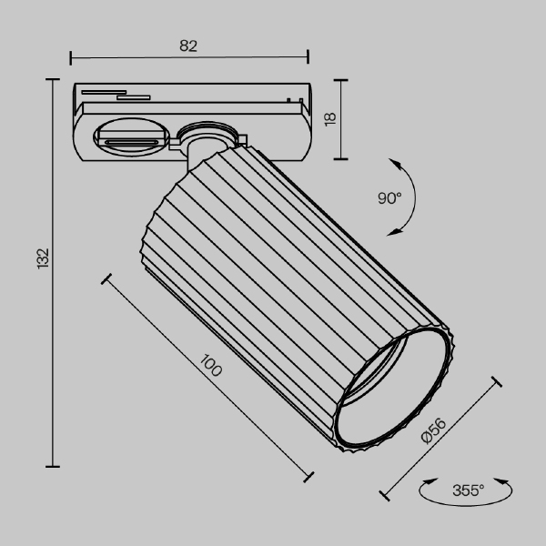 Трековый светильник Calipso TR218-1-GU10-BK