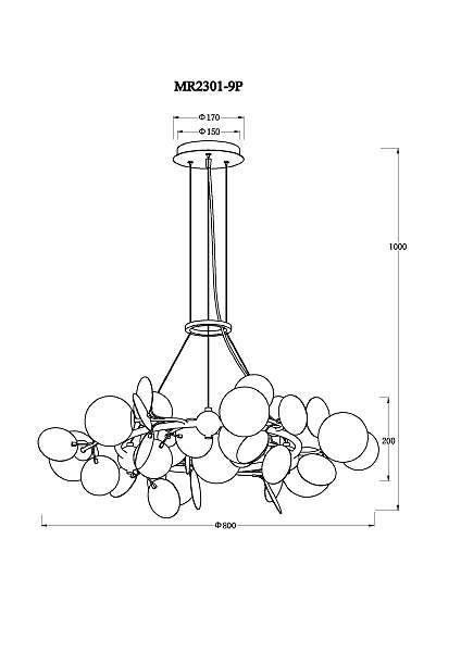 Подвесная люстра Flavia MR2301-9P