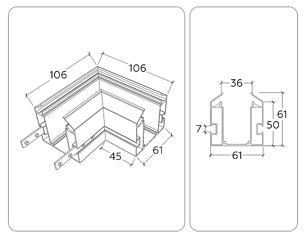 Профиль для шинопровода Magnetic 220V GL1043