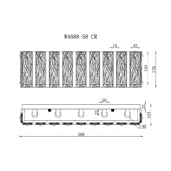 Настенный светильник Panorama W4688-58 CR