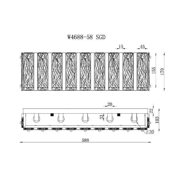 Настенный светильник Panorama W4688-58 SGD