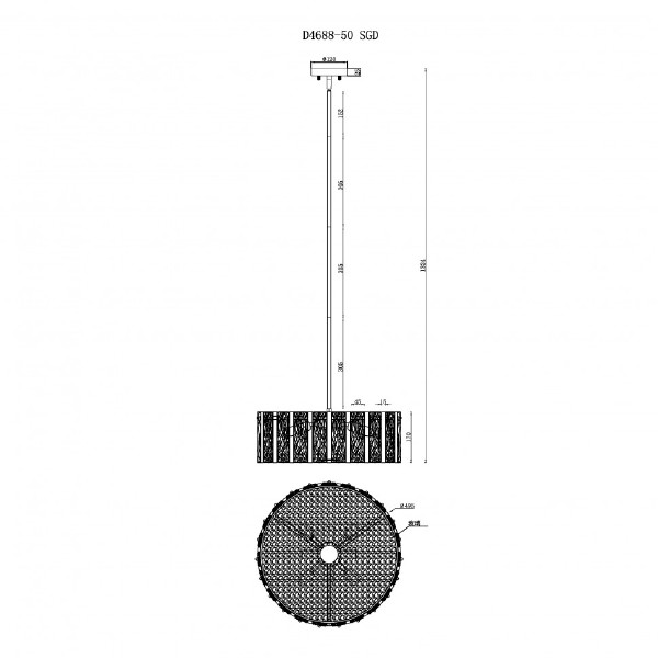 Люстра на штанге Panorama D4688-50 SGD