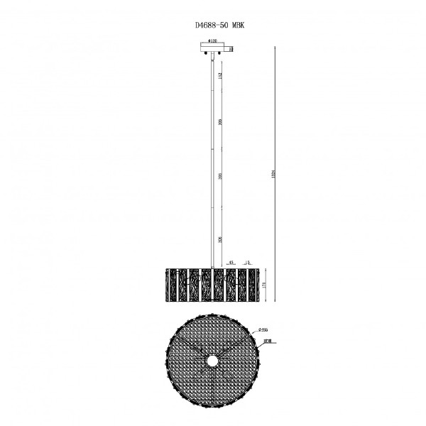 Люстра на штанге Panorama D4688-50 MBK