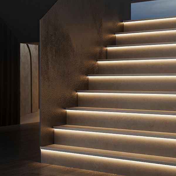 Профиль LL-2-ALP025 LL-2-ALP025 Встраиваемый алюминиевый профиль для подсветки ступеней (под ленту до 11mm)