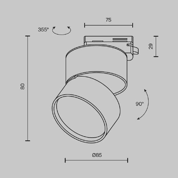 Трековый светильник ONDA TR007-1-12W3K-B-1