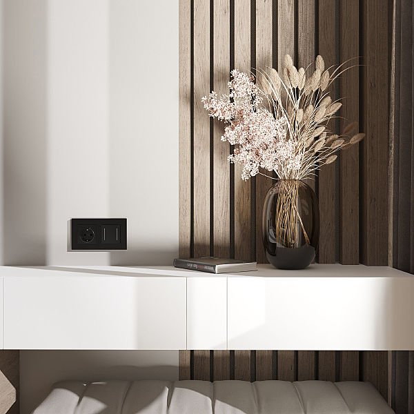 Рамка Slab черный софт W0022908/ Рамка на 2 поста Slab (черный софт)