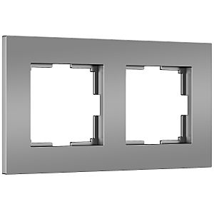 Рамка Slab серебро софт W0022965/ Рамка на 2 поста Slab (серебро софт)