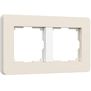 Рамка Split айвори/белый, soft-touch W0023066/ Рамка на 2 поста Split (айвори/белый, soft-touch)