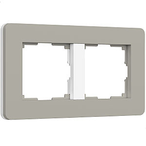 Рамка Split дымчатый/белый, soft-touch W0023067/ Рамка на 2 поста Split (дымчатый/белый, soft-touch)