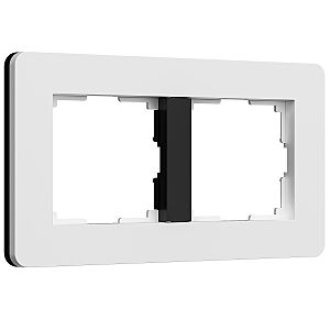 Рамка Split белый/черный, soft-touch W0023068/ Рамка на 2 поста Split (белый/черный, soft-touch)
