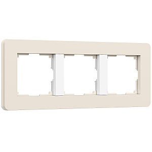 Рамка Split айвори/белый, soft-touch W0033066/ Рамка на 3 поста Split (айвори/белый, soft-touch)
