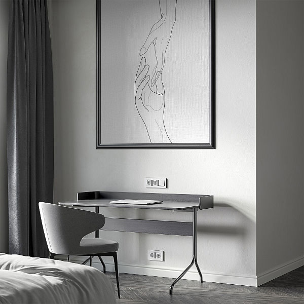 Рамка Split белый/черный, soft-touch W0033068/ Рамка на 3 поста Split (белый/черный, soft-touch)