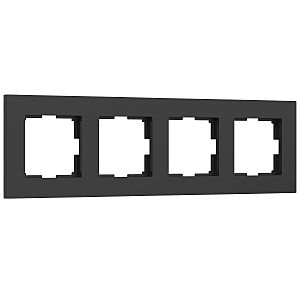 Рамка Slab черный софт W0042908/ Рамка на 4 поста Slab (черный софт)