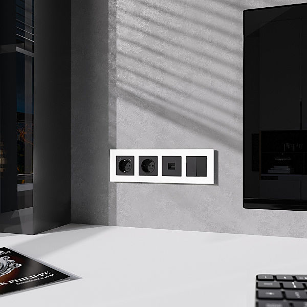 Рамка Slab белый софт W0042961/ Рамка на 4 поста Slab (белый софт)