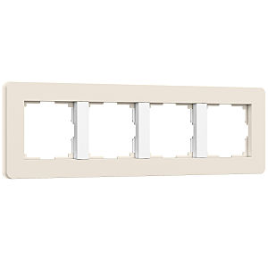 Рамка Split айвори/белый, soft-touch W0043066/ Рамка на 4 поста Split (айвори/белый, soft-touch)