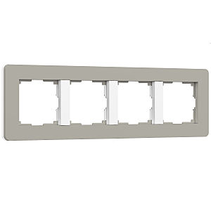Рамка Split дымчатый/белый, soft-touch W0043067/ Рамка на 4 поста Split (дымчатый/белый, soft-touch)