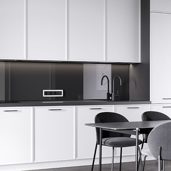 Рамка Split белый/черный, soft-touch W0043068/ Рамка на 4 поста Split (белый/черный, soft-touch)