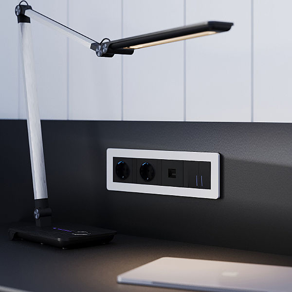 Рамка Split белый/черный, soft-touch W0043068/ Рамка на 4 поста Split (белый/черный, soft-touch)